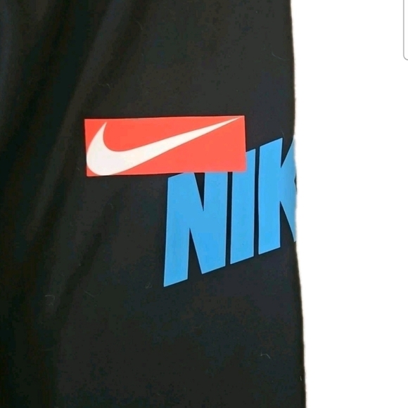 Nike One Womens Black Cropped Compression Workout Stretch Leggings With Logo M - Picture 6 of 12